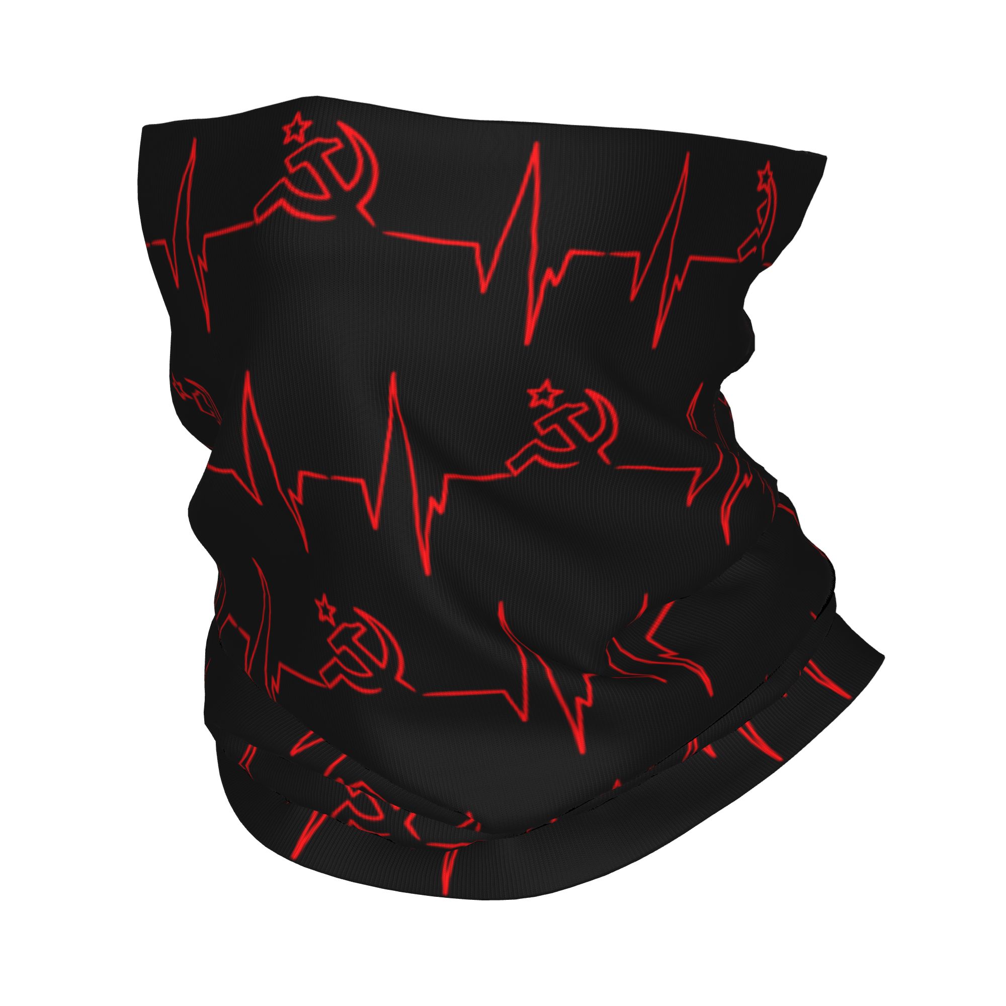 Neck Gaiter Face Cover - Battito cardiaco personalizzato Bandiera russa Russia