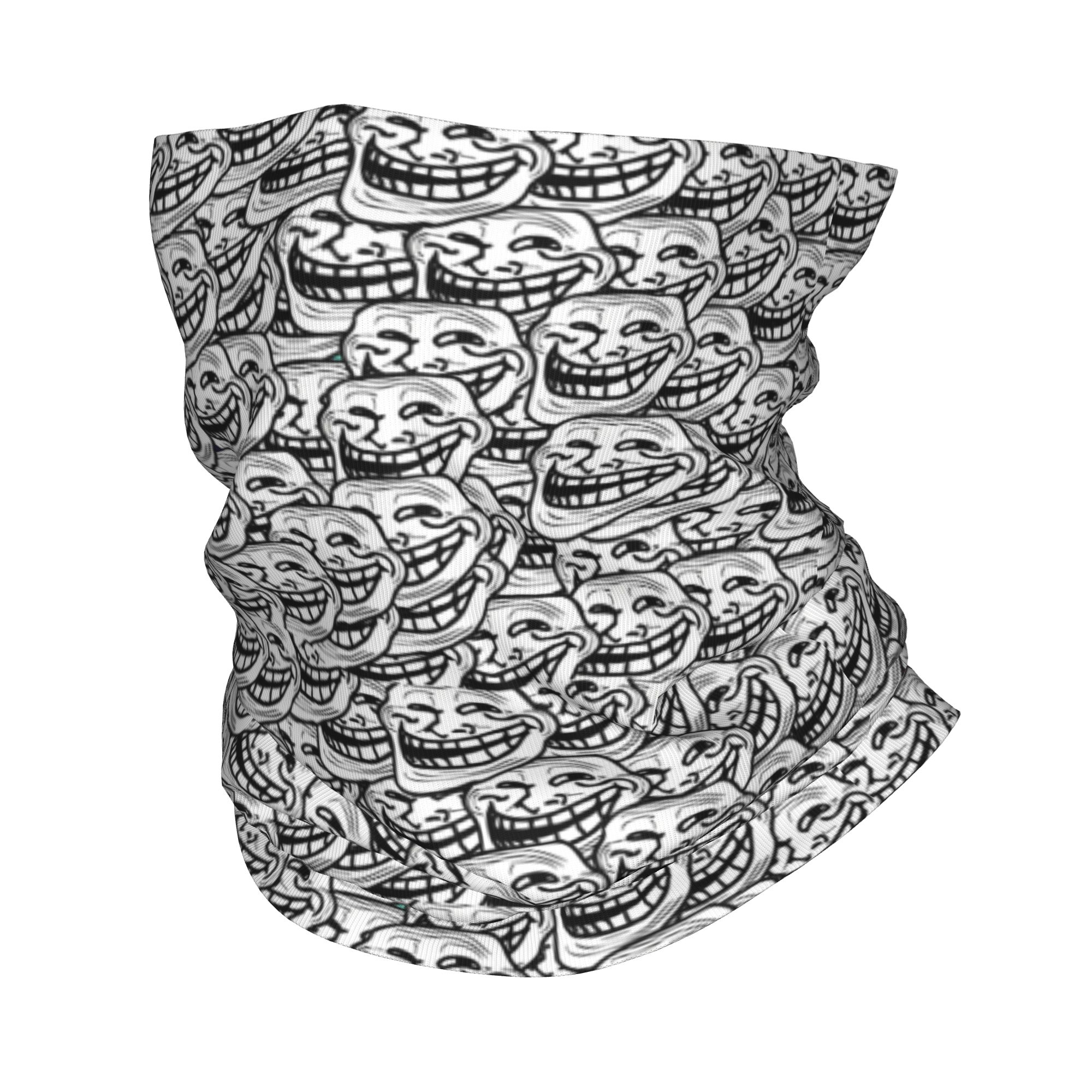 Neck Gaiter Face Cover - Divertente Anime Troll Face Quest Video