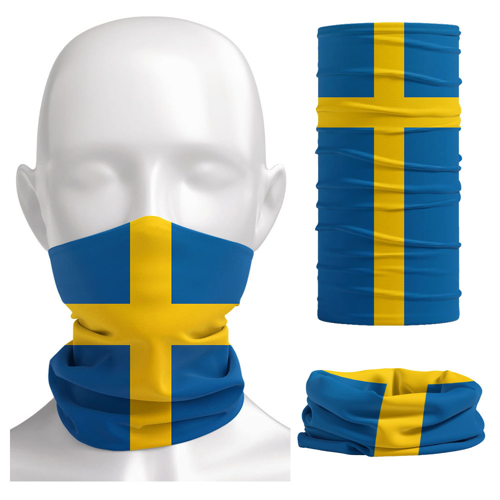 Neck Gaiter Face Cover - Bandana con bandiera svedese stampata, passamontagna