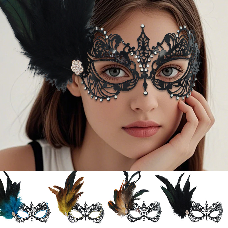 Kids Face Mask - Mezza maschera di Halloween con strass