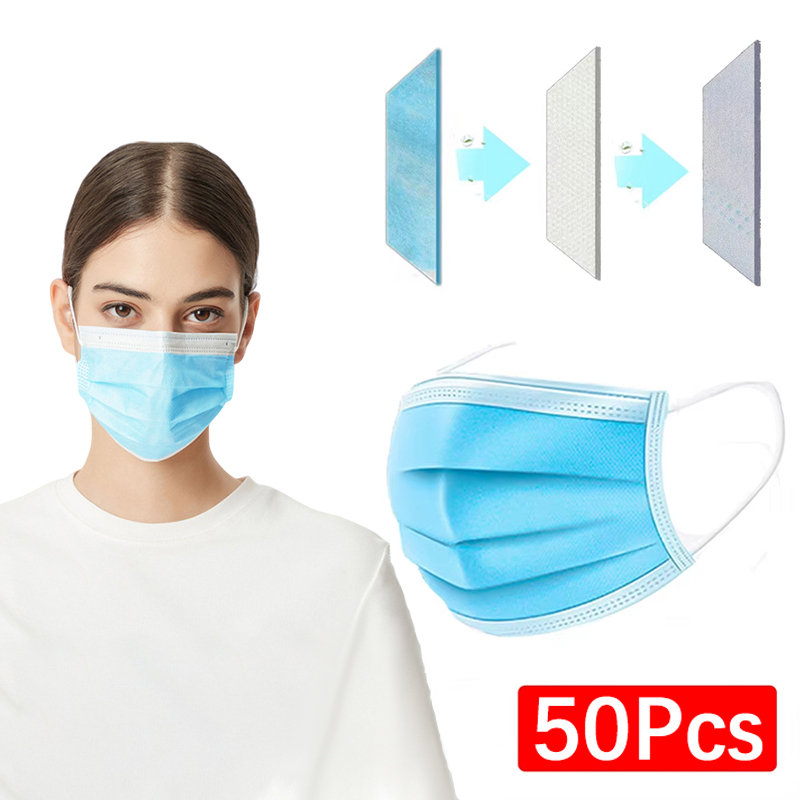 50 pezzi maschera a 3 strati m - Disposable Mask Blue recensione e prezzo